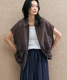 Doux archives | 【WEB限定カラー有】フレンチスリーブジップシアージャケット(ブルゾン)