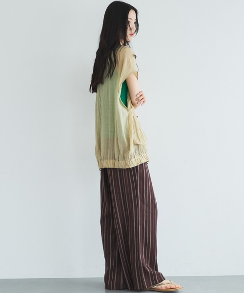 Doux archives(ドゥアルシーヴ)の「【WEB限定カラー有】フレンチスリーブジップシアージャケット(ブルゾン・レディース・ベージュ/チャコールグレー/ブラック・FREE)」の8枚目の写真