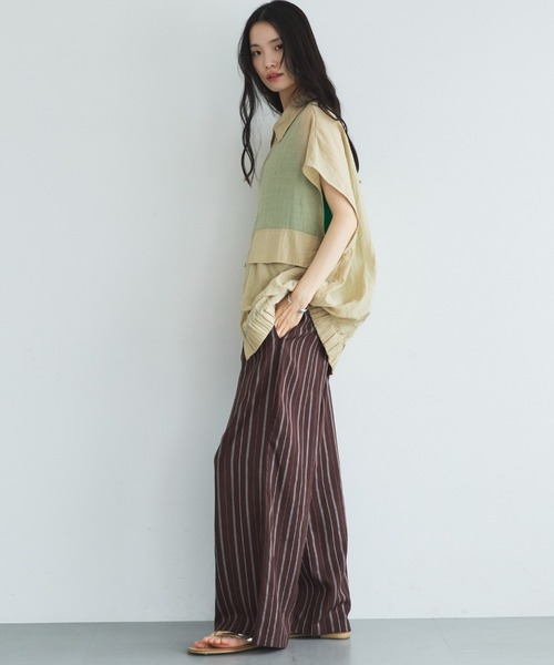 Doux archives(ドゥアルシーヴ)の「【WEB限定カラー有】フレンチスリーブジップシアージャケット(ブルゾン・レディース・ベージュ/チャコールグレー/ブラック・FREE)」の9枚目の写真