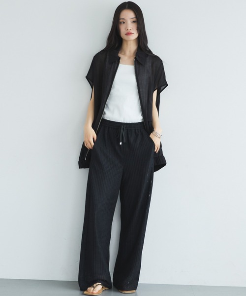 Doux archives(ドゥアルシーヴ)の「【WEB限定カラー有】フレンチスリーブジップシアージャケット(ブルゾン・レディース・ベージュ/チャコールグレー/ブラック・FREE)」の20枚目の写真