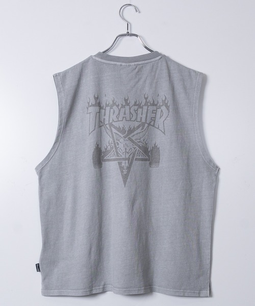 THRASHER(スラッシャー)の「【at】〔THRASHER/スラッシャー〕SKATEGOAT LOGO ピグメント ノースリーブ(タンクトップ・メンズ・グレー系2/グレー系1/ライトグレー系1・MEDIUM/LARGE/X-LARGE)」の5枚目の写真