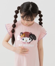 sanrio（サンリオ）の「〈サンリオ〉スパンコール刺繍 肩フリルワンピース（ワンピース）」