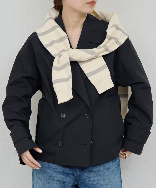 GALLARDAGALANTE（ガリャルダガランテ）の「【HERITANOVUM】ウォータープルーフショートコート（その他アウター・レディース・ブラック/ベージュ・FREE）」の8枚目の写真