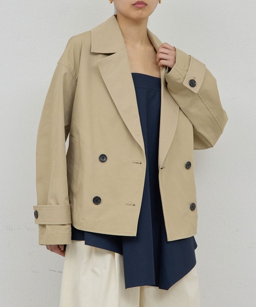 GALLARDAGALANTE（ガリャルダガランテ）の「【HERITANOVUM】ウォータープルーフショートコート（その他アウター・レディース・ブラック/ベージュ・FREE）」の3枚目の写真