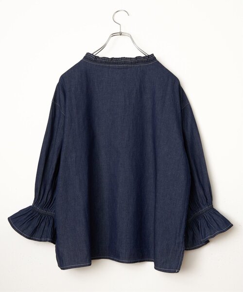 LBC（エルビーシー）の「デニムコットンシャーリングブラウス（シャツ/ブラウス・レディース・ブルー/ブラック/ホワイト・M）」の13枚目の写真