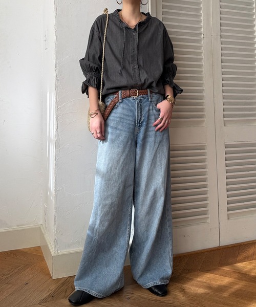 LBC（エルビーシー）の「デニムコットンシャーリングブラウス（シャツ/ブラウス・レディース・ブルー/ブラック/ホワイト・M）」の10枚目の写真