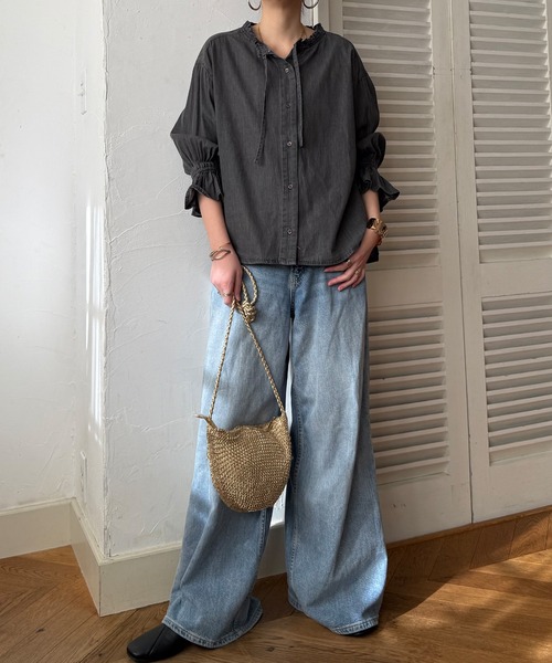 LBC（エルビーシー）の「デニムコットンシャーリングブラウス（シャツ/ブラウス・レディース・ブルー/ブラック/ホワイト・M）」の12枚目の写真