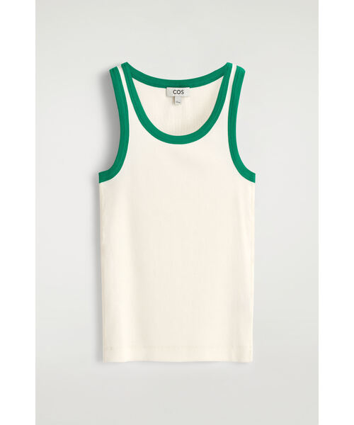 COS(コス)の「リブ編みコットンタンクトップ(タンクトップ・レディース・ホワイト系/ブラック/ベージュ系その他/ホワイト×グリーン/ブラウン系その他・XS/36/38/L/M)」の22枚目の写真