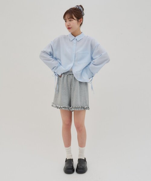 DISCOAT(ディスコート)の「【umm.】フリルショートパンツ(その他パンツ・レディース・グレー/ライトベージュ/ネイビー・FREE)」の5枚目の写真