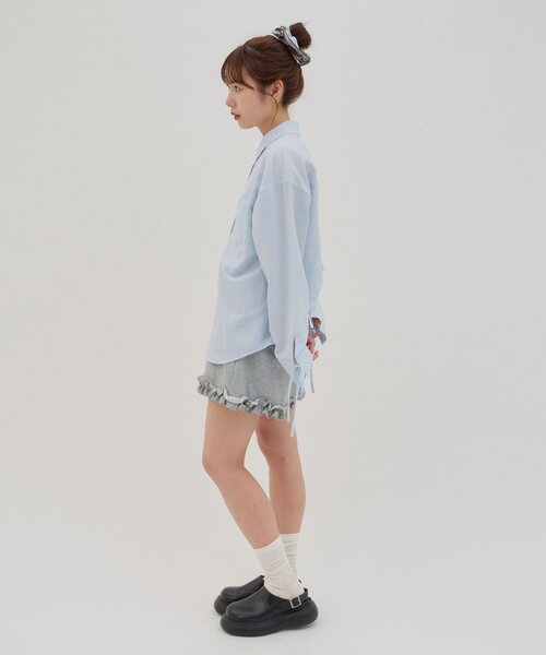 DISCOAT(ディスコート)の「【umm.】フリルショートパンツ(その他パンツ・レディース・グレー/ライトベージュ/ネイビー・FREE)」の6枚目の写真
