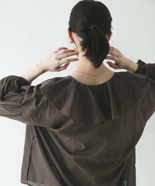 URBAN RESEARCH（アーバンリサーチ）の「コットンボイルラッフルブラウス（シャツ/ブラウス・レディース・ブラウン/イエロー/ブルー系その他/オフホワイト・FREE）」の20枚目の写真