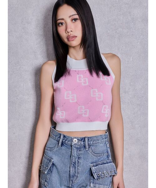 GYDA（ジェイダ）の「GG glitter quilting アメスリ KT TO（ニット/セーター・レディース・ピンク/ミント/ブラック/オフホワイト・FREE）」の4枚目の写真