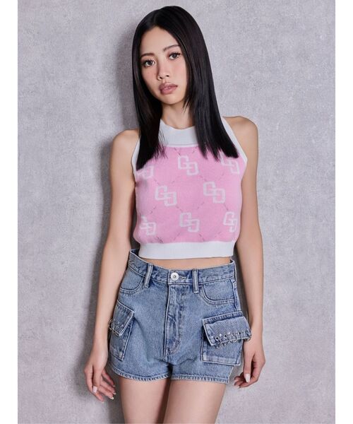 GYDA（ジェイダ）の「GG glitter quilting アメスリ KT TO（ニット/セーター・レディース・ピンク/ミント/ブラック/オフホワイト・FREE）」の18枚目の写真