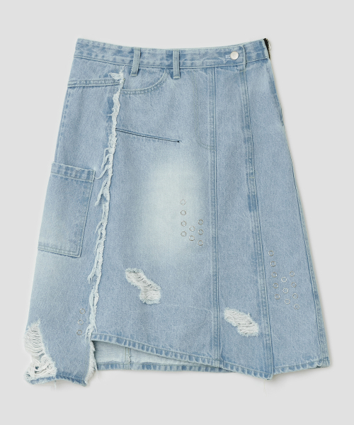 TYPESERVICE（タイプサービス）の「Spiked Dot Denim Skirt [Blue]（スカート・レディース・その他・SMALL/MEDIUM）」の2枚目の写真