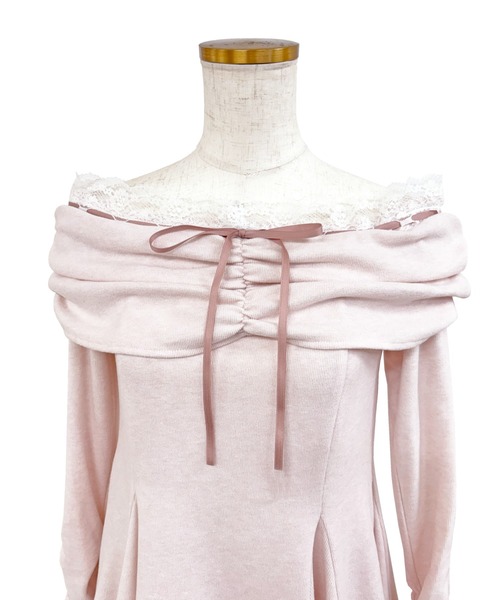 Rose Muse(ロゼミューズ)の「Off shoulder lace mini o/p(ワンピース・レディース・グレー/ピンク・FREE)」の10枚目の写真