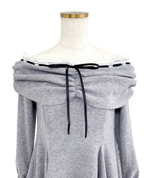 Rose Muse(ロゼミューズ)の「Off shoulder lace mini o/p(ワンピース・レディース・グレー/ピンク・FREE)」の18枚目の写真