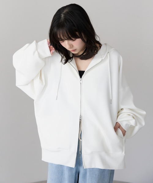 pocket（ポケット）の「ダンボールWジップパーカー（パーカー・レディース・オフホワイト/グレー/ブラック・FREE）」の18枚目の写真
