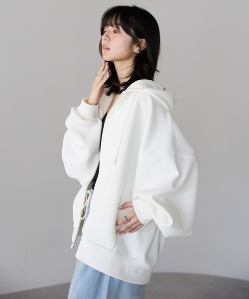 pocket（ポケット）の「ダンボールWジップパーカー（パーカー・レディース・オフホワイト/グレー/ブラック・FREE）」の19枚目の写真