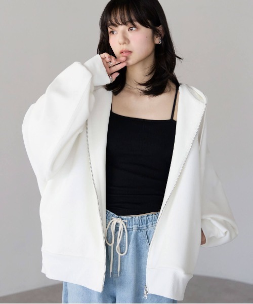 pocket（ポケット）の「ダンボールWジップパーカー（パーカー・レディース・オフホワイト/グレー/ブラック・FREE）」の20枚目の写真