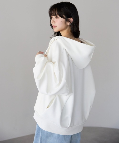 pocket（ポケット）の「ダンボールWジップパーカー（パーカー・レディース・オフホワイト/グレー/ブラック・FREE）」の22枚目の写真