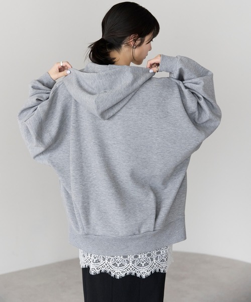 pocket（ポケット）の「ダンボールWジップパーカー（パーカー・レディース・オフホワイト/グレー/ブラック・FREE）」の7枚目の写真