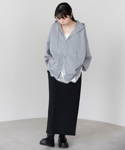 pocket（ポケット）の「ダンボールWジップパーカー（パーカー・レディース・オフホワイト/グレー/ブラック・FREE）」の8枚目の写真