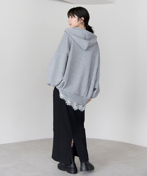 pocket（ポケット）の「ダンボールWジップパーカー（パーカー・レディース・オフホワイト/グレー/ブラック・FREE）」の11枚目の写真