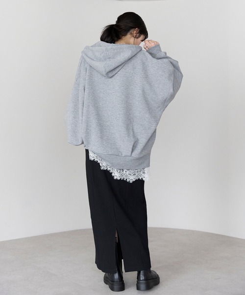 pocket（ポケット）の「ダンボールWジップパーカー（パーカー・レディース・オフホワイト/グレー/ブラック・FREE）」の12枚目の写真