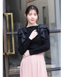 ショルダーフリルドッキングニット