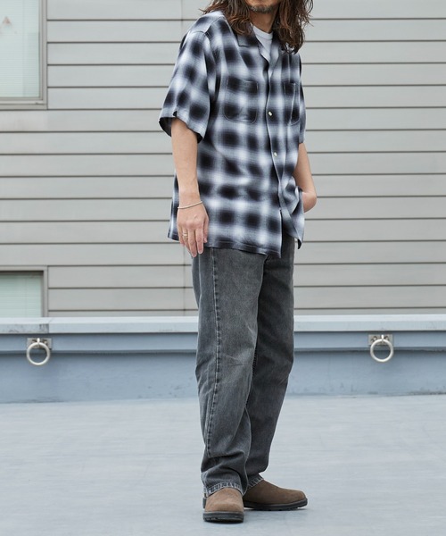 TOWNCRAFT（タウンクラフト）の「TOWNCRAFT/タウンクラフト 60S LOOP COLLAR SHIRT オンブレチェック オープンカラー 2026年春夏（シャツ/ブラウス・メンズ・ブラック/グレー・M/L）」の11枚目の写真