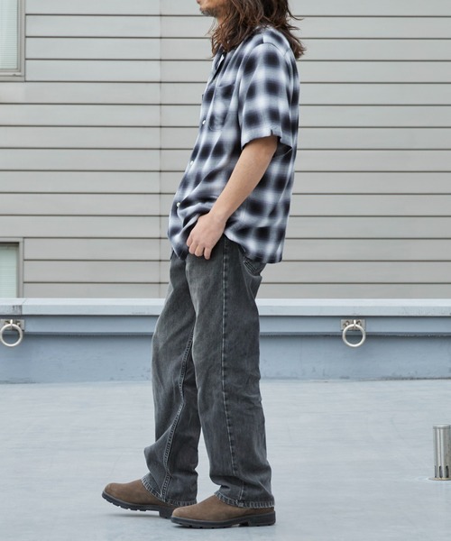 TOWNCRAFT（タウンクラフト）の「TOWNCRAFT/タウンクラフト 60S LOOP COLLAR SHIRT オンブレチェック オープンカラー 2026年春夏（シャツ/ブラウス・メンズ・ブラック/グレー・M/L）」の9枚目の写真