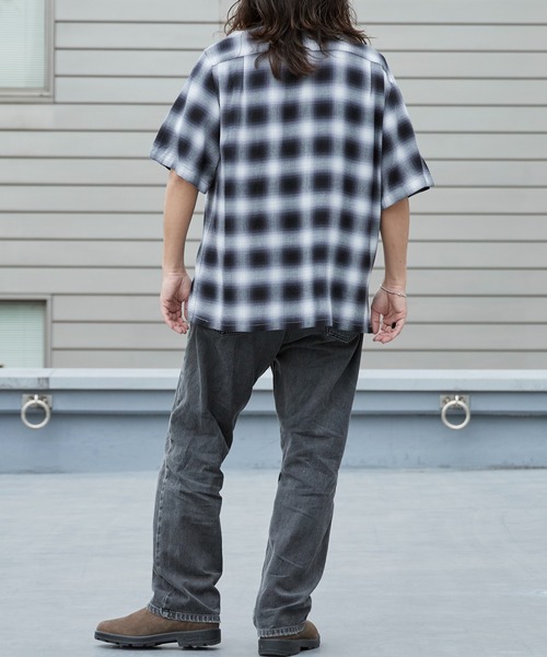 TOWNCRAFT（タウンクラフト）の「TOWNCRAFT/タウンクラフト 60S LOOP COLLAR SHIRT オンブレチェック オープンカラー 2026年春夏（シャツ/ブラウス・メンズ・ブラック/グレー・M/L）」の14枚目の写真