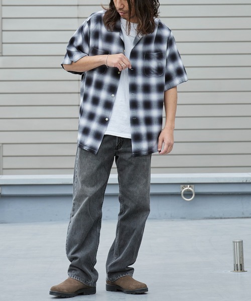 TOWNCRAFT（タウンクラフト）の「TOWNCRAFT/タウンクラフト 60S LOOP COLLAR SHIRT オンブレチェック オープンカラー 2026年春夏（シャツ/ブラウス・メンズ・ブラック/グレー・M/L）」の12枚目の写真