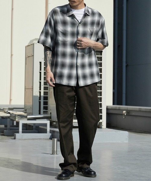 TOWNCRAFT（タウンクラフト）の「TOWNCRAFT/タウンクラフト 60S LOOP COLLAR SHIRT オンブレチェック オープンカラー 2026年春夏（シャツ/ブラウス・メンズ・ブラック/グレー・M/L）」の21枚目の写真