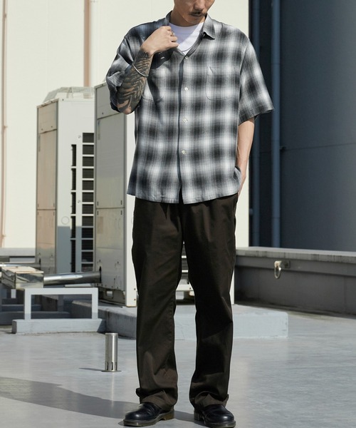 TOWNCRAFT（タウンクラフト）の「TOWNCRAFT/タウンクラフト 60S LOOP COLLAR SHIRT オンブレチェック オープンカラー 2026年春夏（シャツ/ブラウス・メンズ・ブラック/グレー・M/L）」の22枚目の写真