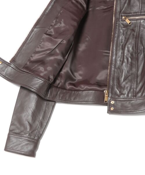 MICHAEL KORS(マイケルコース)の「ジップ フロント レザー ジャケット(ライダースジャケット・レディース・ブラウン系・S/XS/XXS)」の3枚目の写真