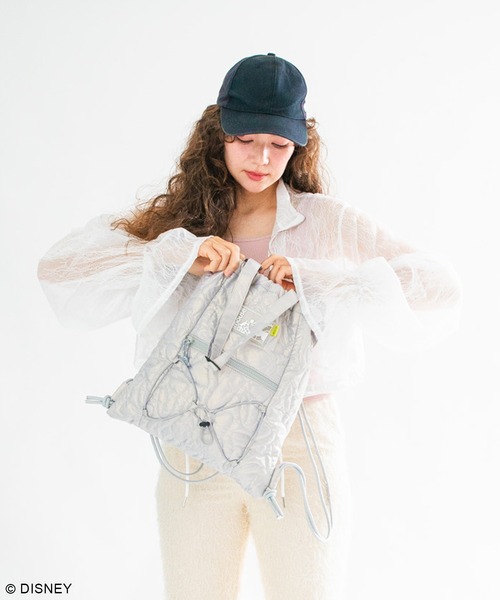 Disney（ディズニー）の「ディズニー/キルティングナップサック（バックパック/リュック・レディース・ブラック/シルバー・FREE）」の3枚目の写真