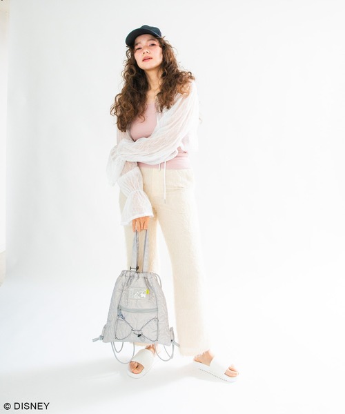 Disney（ディズニー）の「ディズニー/キルティングナップサック（バックパック/リュック・レディース・ブラック/シルバー・FREE）」の4枚目の写真