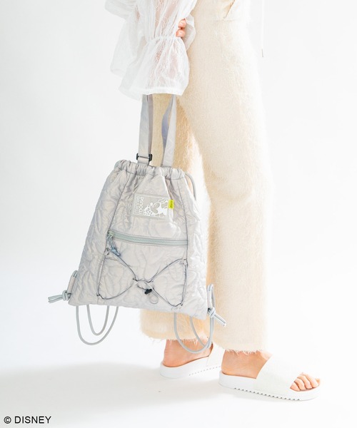 Disney（ディズニー）の「ディズニー/キルティングナップサック（バックパック/リュック・レディース・ブラック/シルバー・FREE）」の5枚目の写真