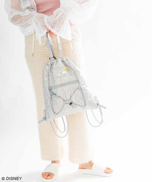 Disney（ディズニー）の「ディズニー/キルティングナップサック（バックパック/リュック・レディース・ブラック/シルバー・FREE）」の6枚目の写真