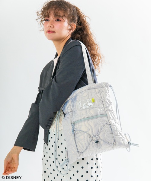 Disney（ディズニー）の「ディズニー/キルティングナップサック（バックパック/リュック・レディース・ブラック/シルバー・FREE）」の9枚目の写真