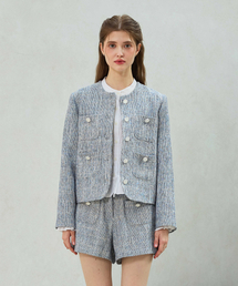 CHERISH TWEED JACKET / SKY BLUE