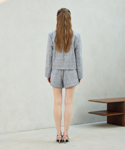 ARI(アリ)の「CHERISH TWEED JACKET / SKY BLUE(テーラードジャケット・レディース・スカイブルー・FREE)」の4枚目の写真