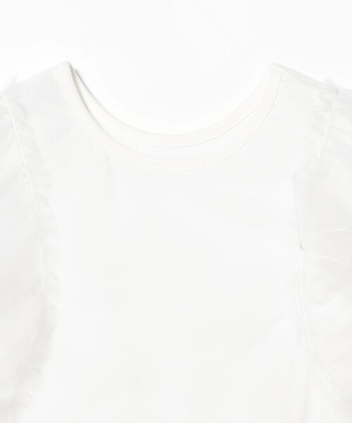 Ray BEAMS(レイビームス)の「【8/6 再値下げ】チュール レイヤー ラッフル フレンチスリーブ(Tシャツ/カットソー・レディース・ホワイト/ブラック・ONE SIZE)」の8枚目の写真