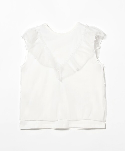 Ray BEAMS(レイビームス)の「【8/6 再値下げ】チュール レイヤー ラッフル フレンチスリーブ(Tシャツ/カットソー・レディース・ホワイト/ブラック・ONE SIZE)」の9枚目の写真