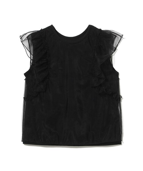Ray BEAMS(レイビームス)の「【8/6 再値下げ】チュール レイヤー ラッフル フレンチスリーブ(Tシャツ/カットソー・レディース・ホワイト/ブラック・ONE SIZE)」の16枚目の写真