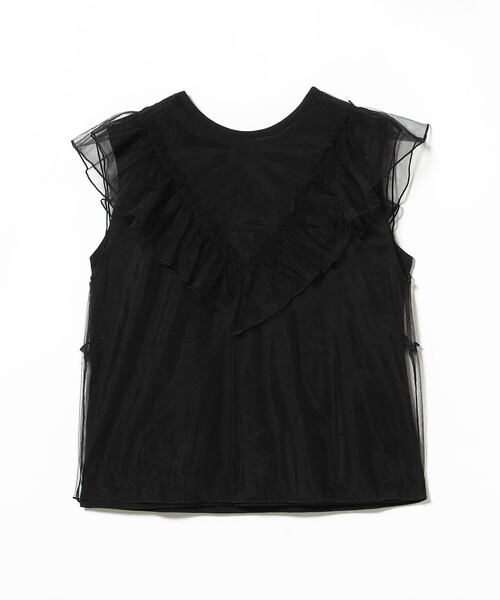 Ray BEAMS(レイビームス)の「【8/6 再値下げ】チュール レイヤー ラッフル フレンチスリーブ(Tシャツ/カットソー・レディース・ホワイト/ブラック・ONE SIZE)」の17枚目の写真