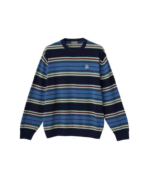 HYSTERIC GLAMOUR(ヒステリックグラマー)の「GUITAR GIRLワッペン セーター(ニット/セーター・メンズ・ブラック/ダークインディゴブルー・X-LARGE/LARGE/MEDIUM/SMALL)」の1枚目の写真