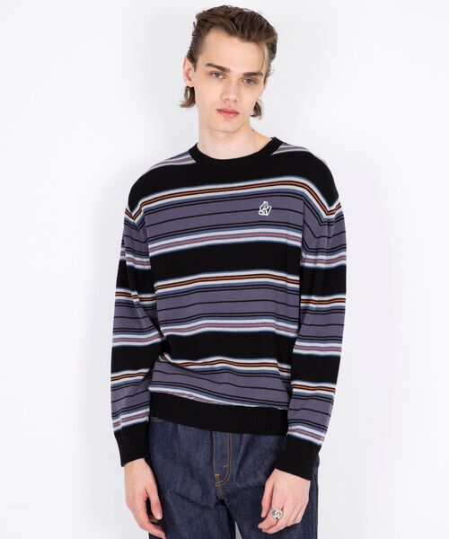 HYSTERIC GLAMOUR(ヒステリックグラマー)の「GUITAR GIRLワッペン セーター(ニット/セーター・メンズ・ブラック/ダークインディゴブルー・X-LARGE/LARGE/MEDIUM/SMALL)」の7枚目の写真