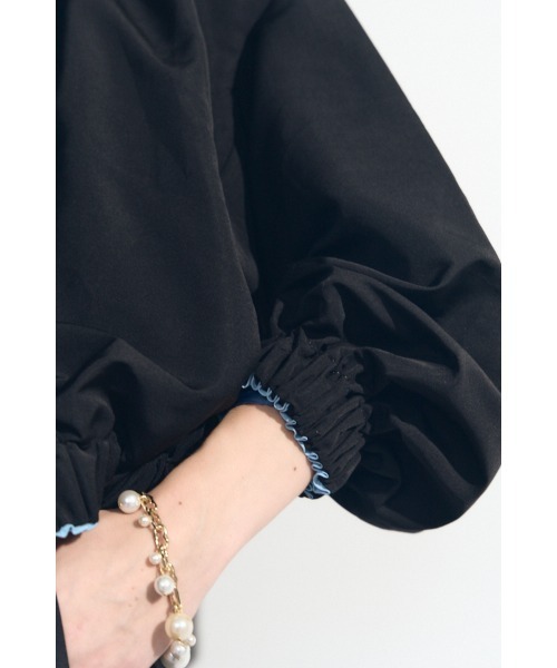 Muel Chic（ミュエルシック）の「Cova blouson  コヴァブルゾン（ブルゾン・レディース・スカイブルー/ブラック/アイボリー・FREE）」の5枚目の写真